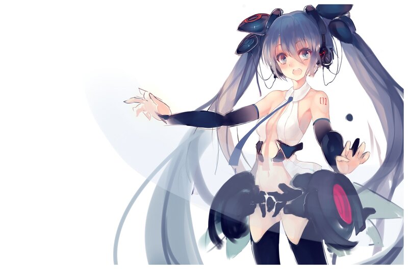 anime girl with headphones