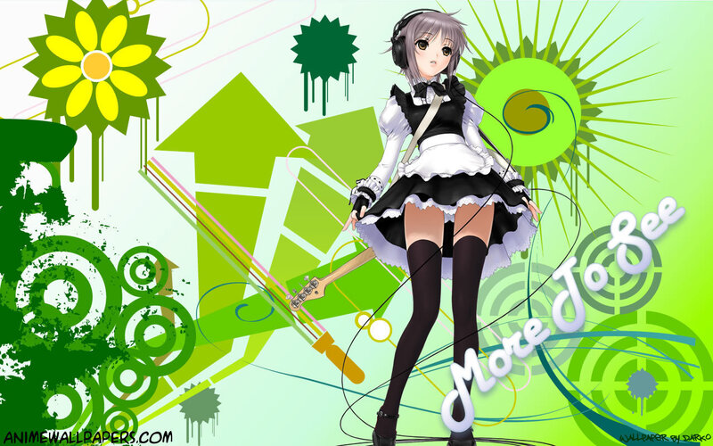 anime girl with headphones