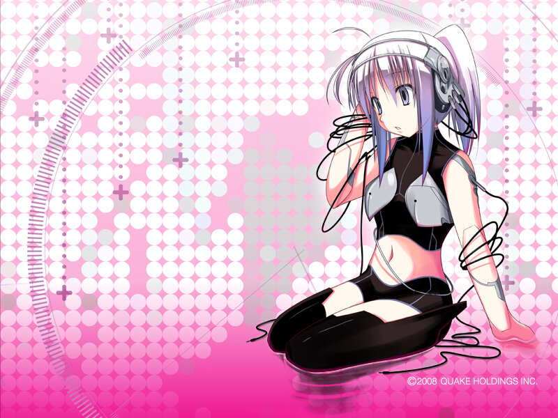 anime girl with headphones