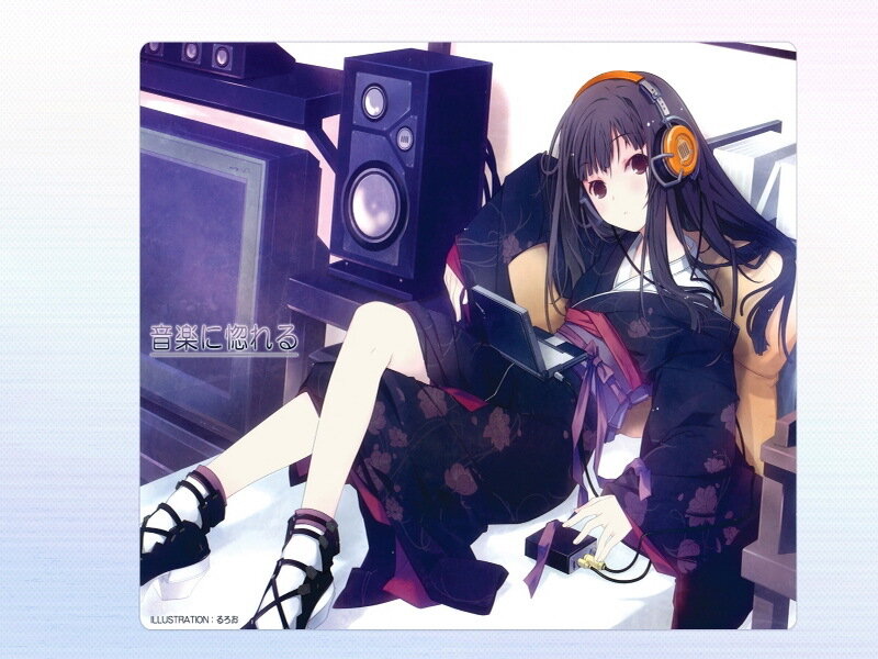 Anime girl with headphones