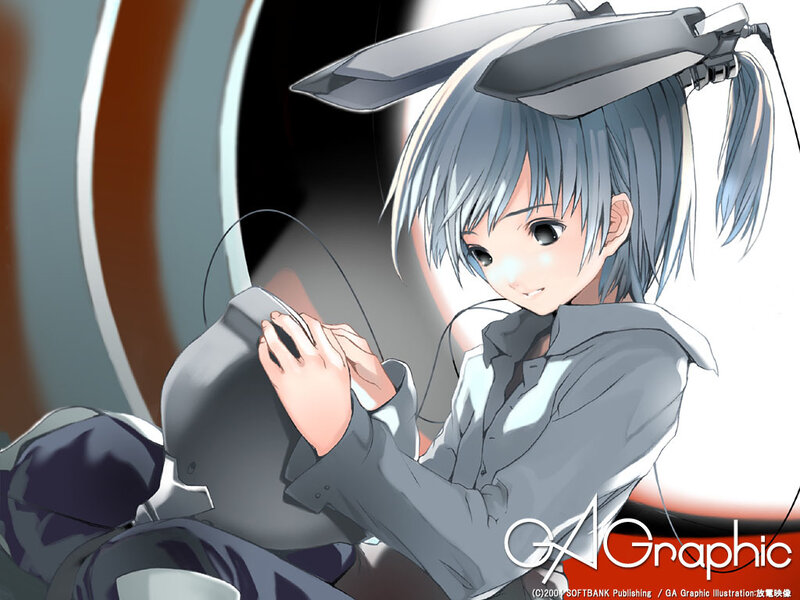 anime girl with headphones