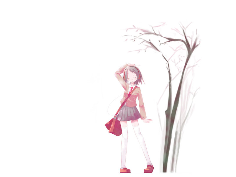 Anime girl with headphones