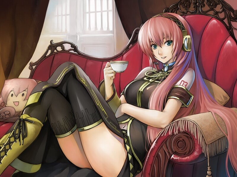 Anime girl with headphones
