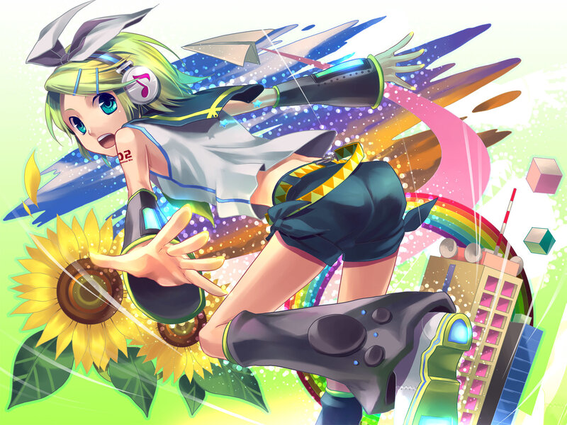 Anime girl with headphones