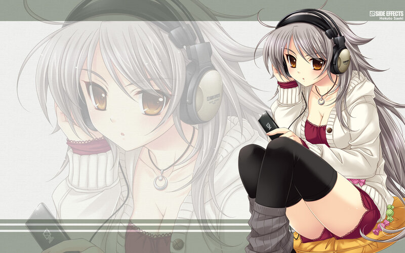 anime girl with headphones