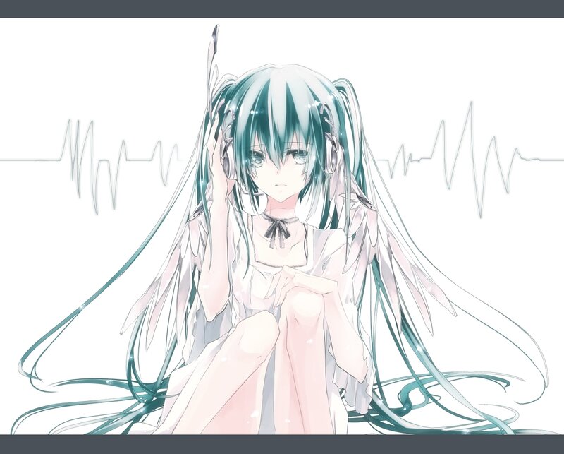 anime girl with headphones