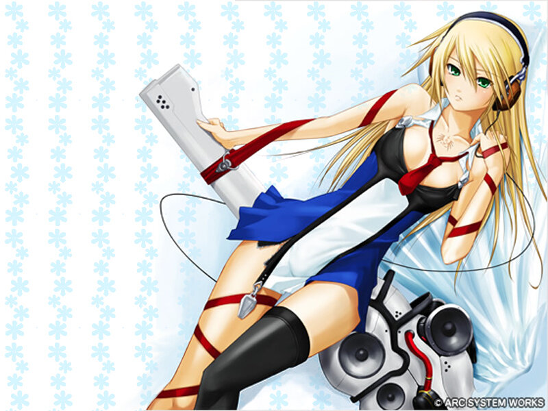 anime girl with headphones