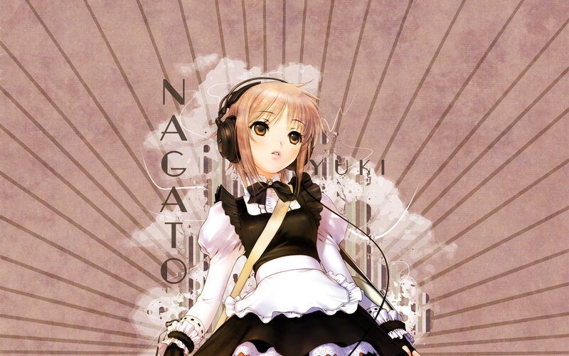 Anime girl with headphones