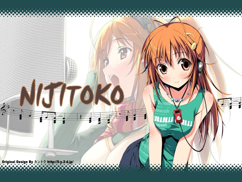 Anime girl with headphones