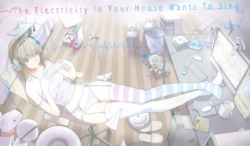 Anime girl with headphones