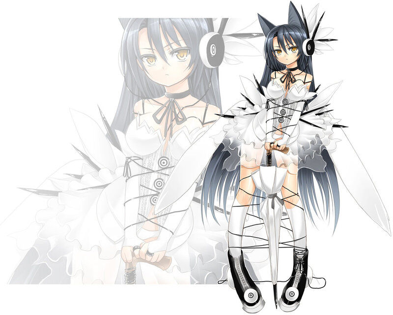 anime girl with headphones