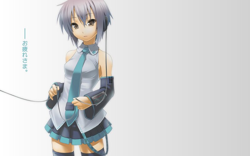anime girl with headphones