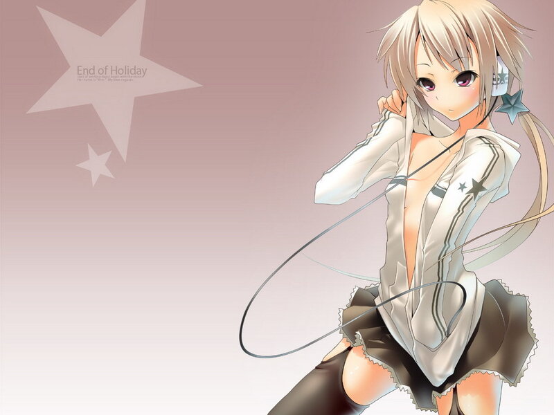 Anime girl with headphones