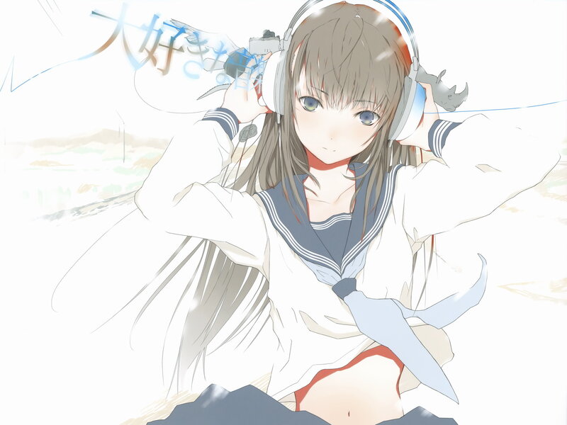anime girl with headphones