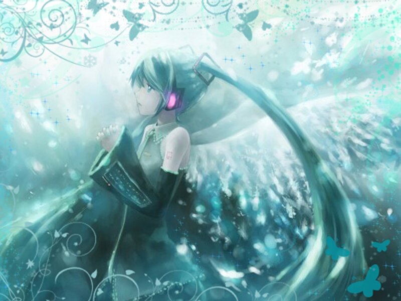 anime girl with headphones
