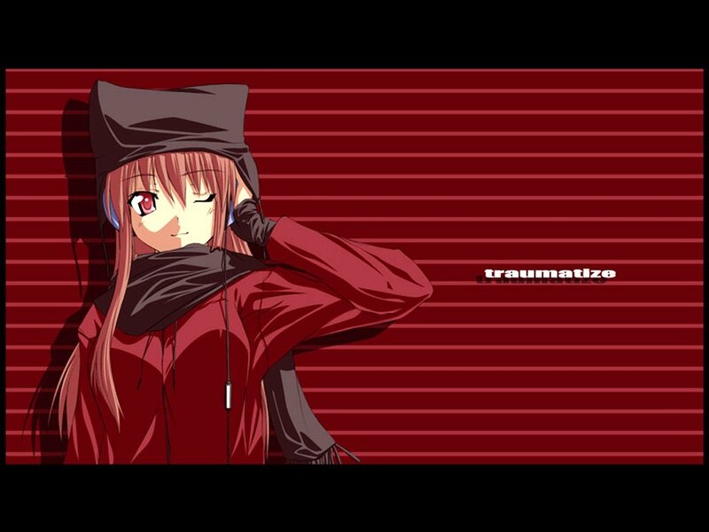 anime girl with headphones