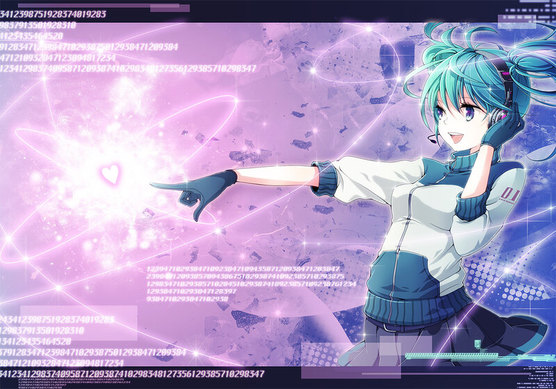 anime girl with headphones