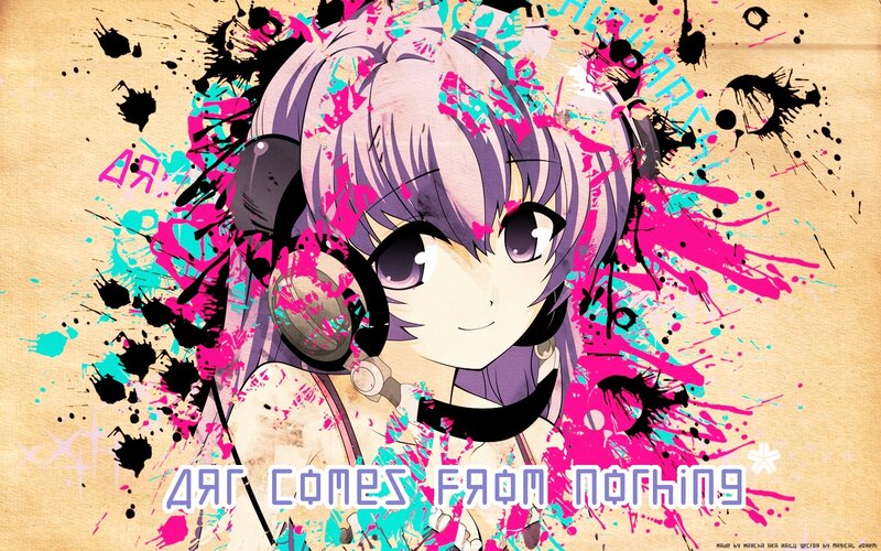 anime girl with headphones