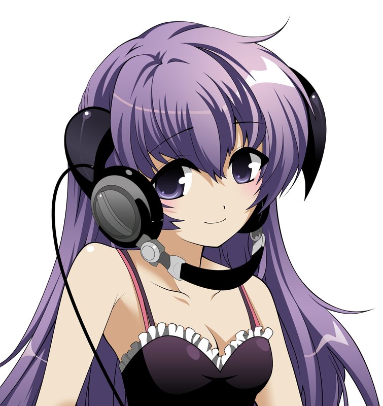 anime girl with headphones