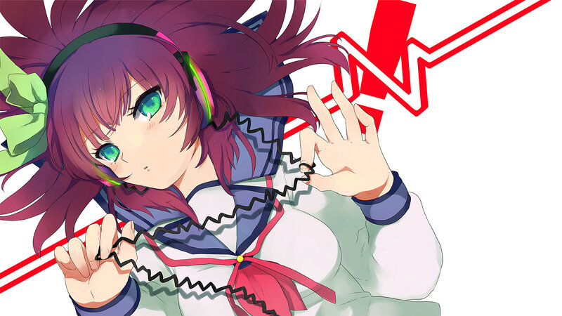 anime girl with headphones
