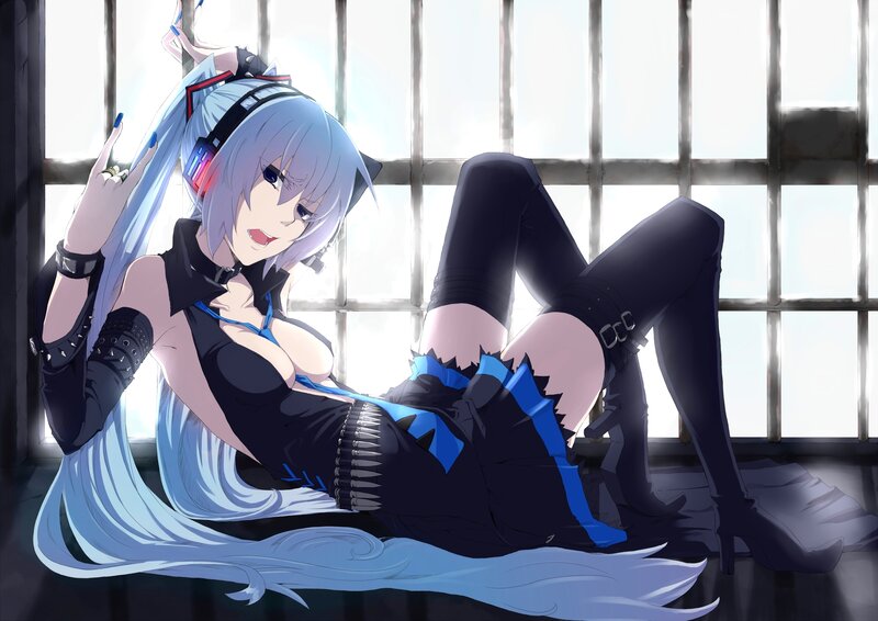 Anime girl with headphones