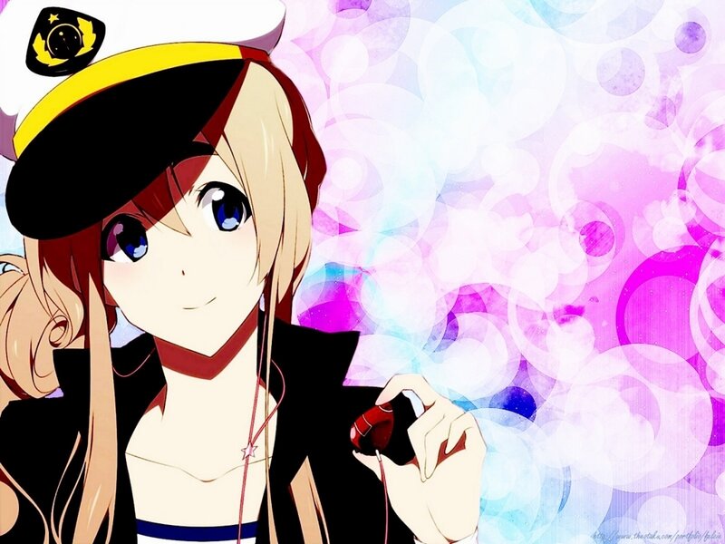anime girl with headphones