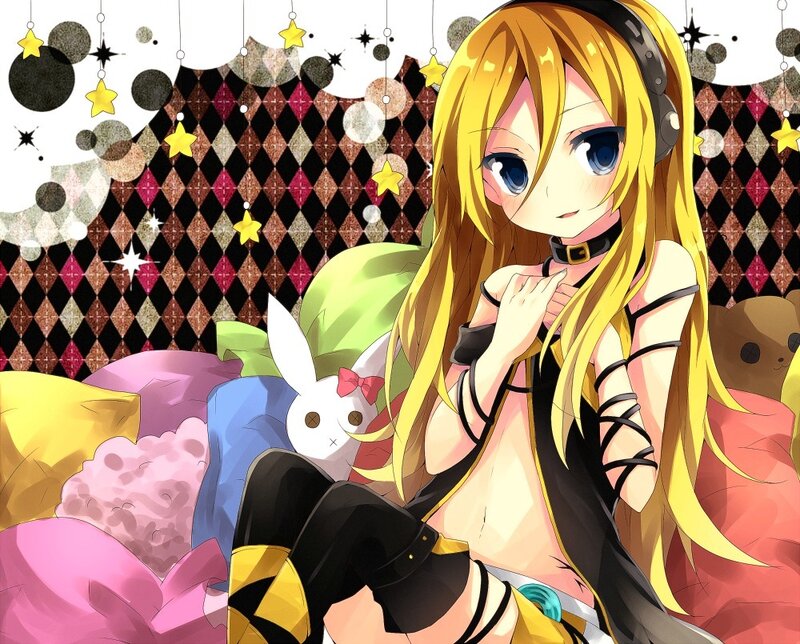 Anime girl with headphones