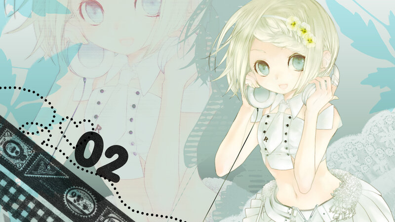 Anime girl with headphones