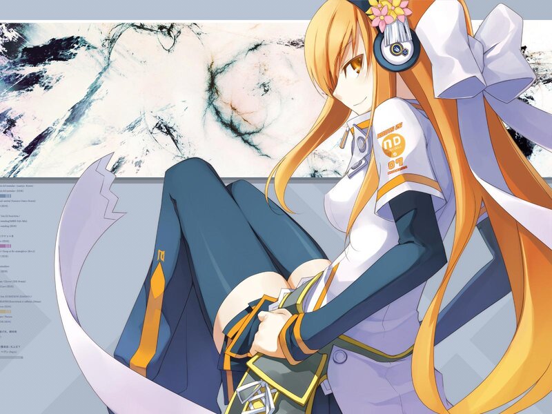 anime girl with headphones