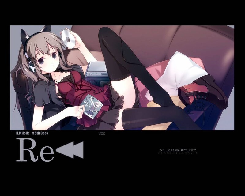 Anime girl with headphones