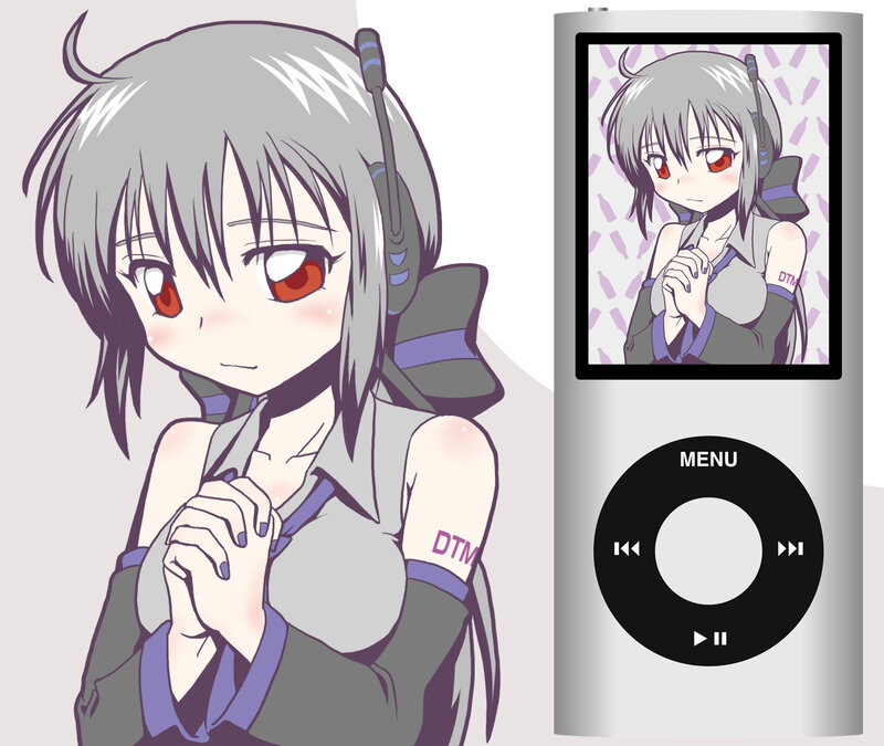 anime girl with headphones