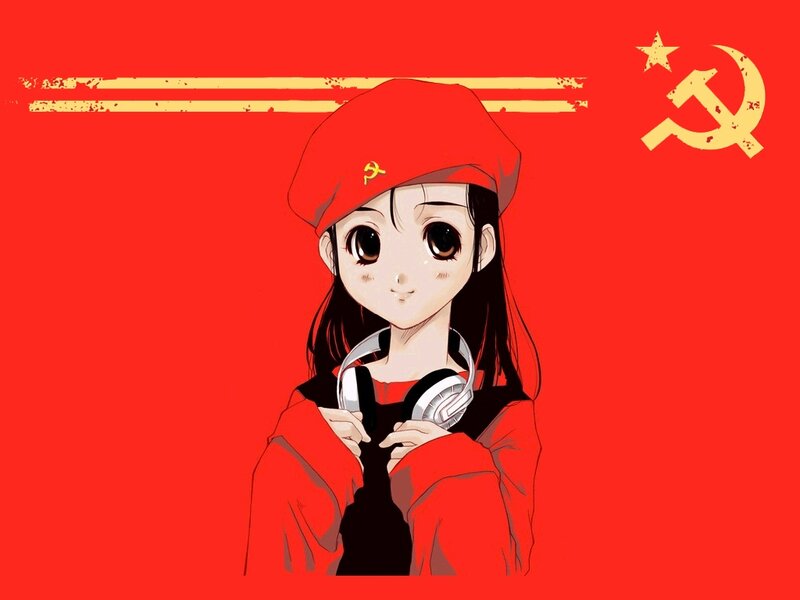 anime girl with headphones