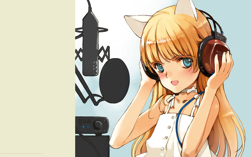 anime girl with headphones