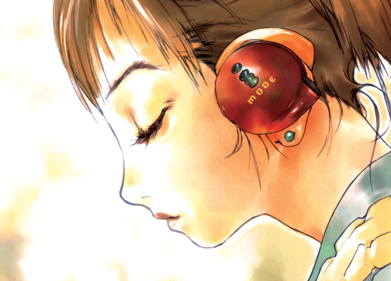 anime girl with headphones