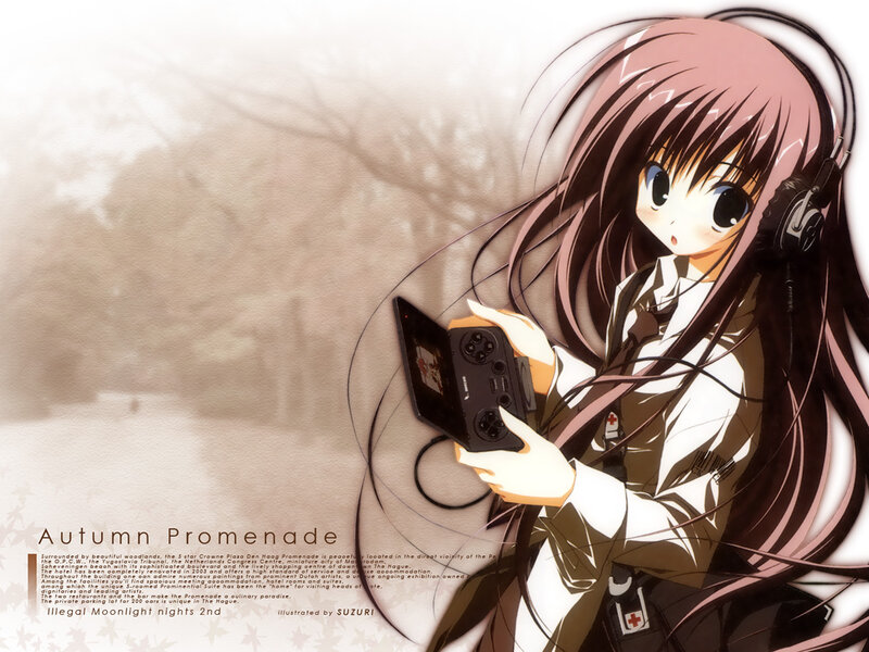 Anime girl with headphones