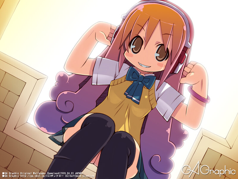 anime girl with headphones