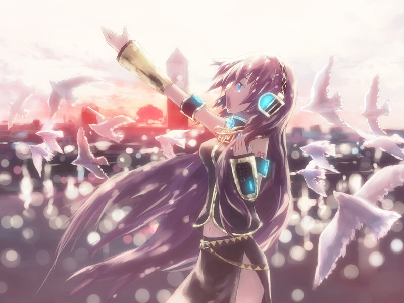 Anime girl with headphones