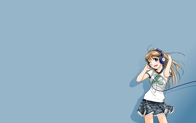 anime girl with headphones