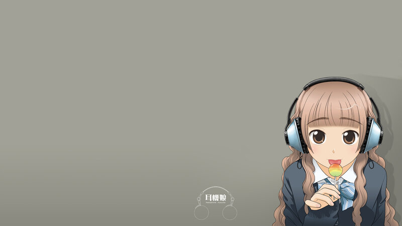 anime girl with headphones