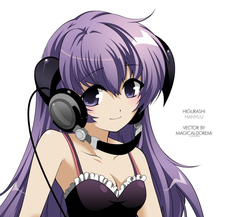 Anime girl with headphones