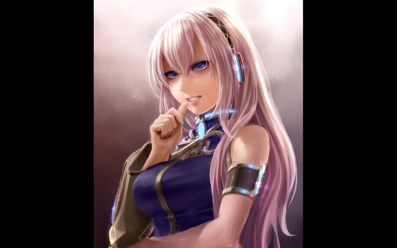 anime girl with headphones