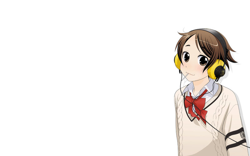anime girl with headphones