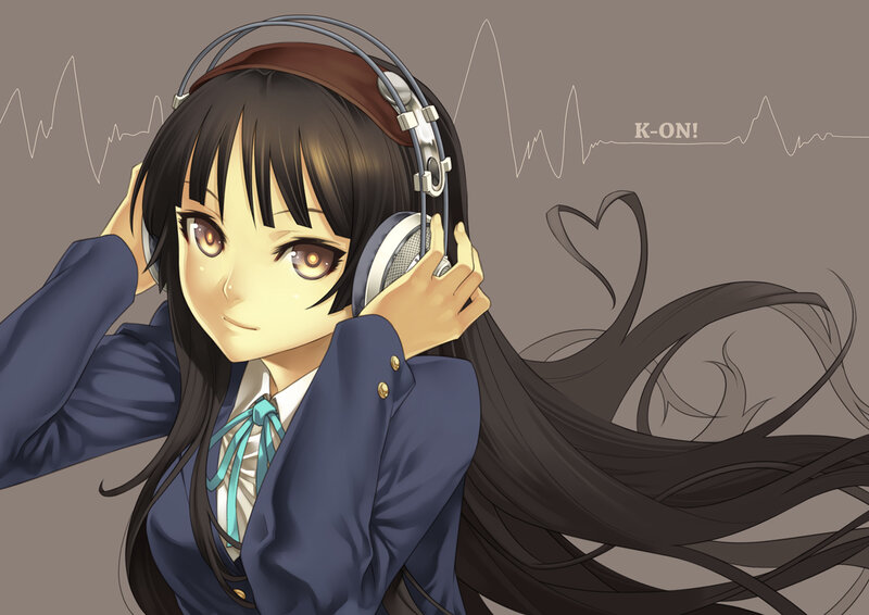 anime girl with headphones