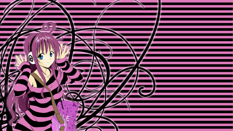 anime girl with headphones