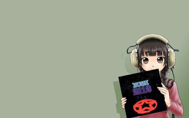 anime girl with headphones