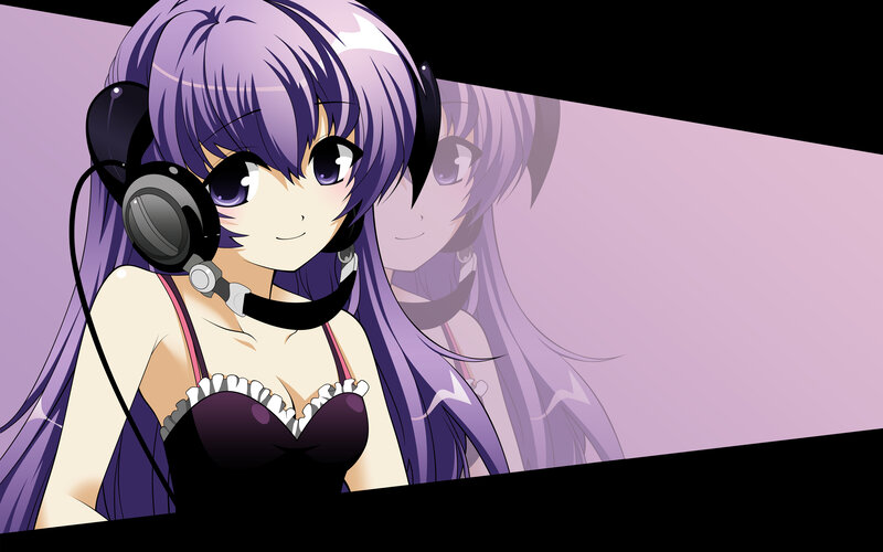 anime girl with headphones