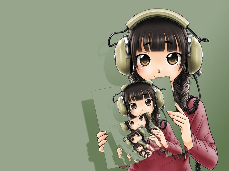 anime girl with headphones