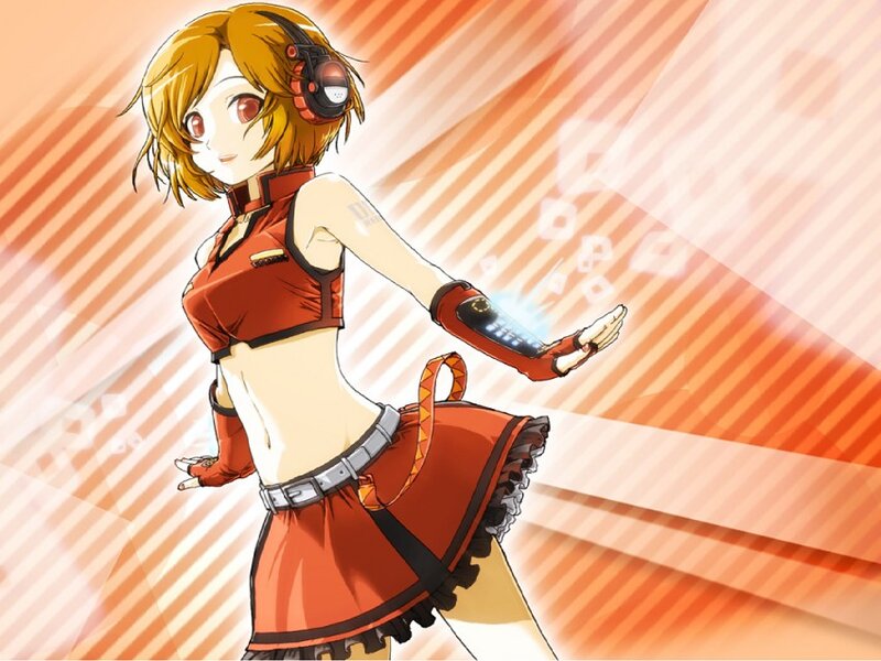 anime girl with headphones