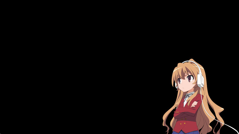 anime girl with headphones