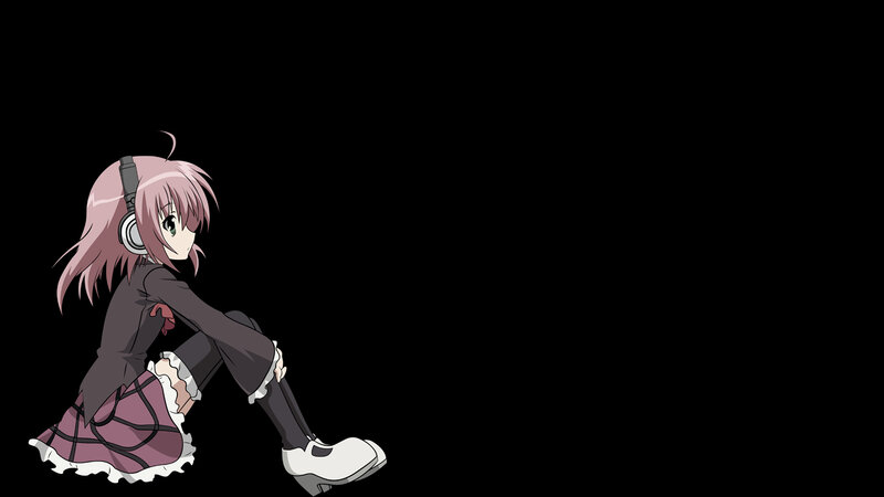anime girl with headphones